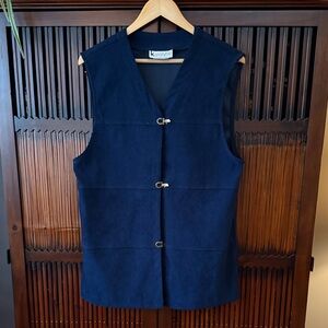 Women's Navy Suede Vest